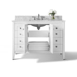 Ancerre Shelton Bathroom Vanity with Sink and Carrara White Marble Top Cabinet Set - VTS-SHELTON-48-W-CW - Backyard Provider