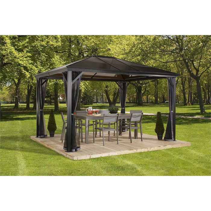Sojag™ Verona Hard Roof Gazebo with Polycarbonate Roof & Mosquito Netting
