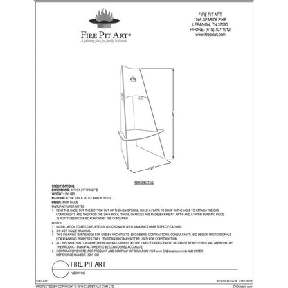 Vesuvius Fire Pit Specifications