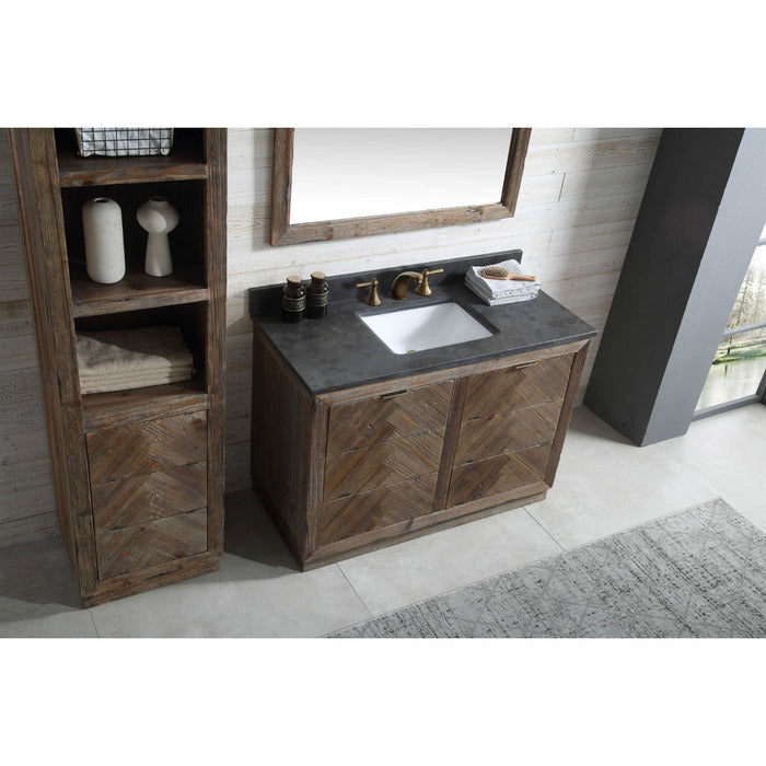 Legion Furniture WH8548 48 Inch Wood Vanity in Brown with Marble WH5148 Top, No Faucet