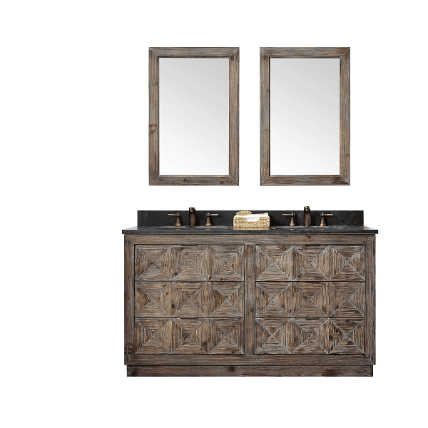 Legion Furniture WH8760 60 Inch Wood Vanity in Brown with Marble WH5160 Top, No Faucet - Backyard Provider