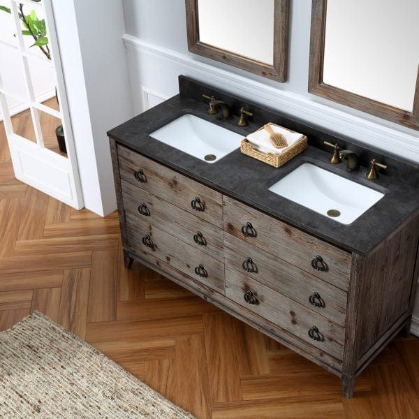 Legion Furniture WH8860 60 Inch Wood Vanity in Brown with Marble WH5160 Top, No Faucet - Backyard Provider