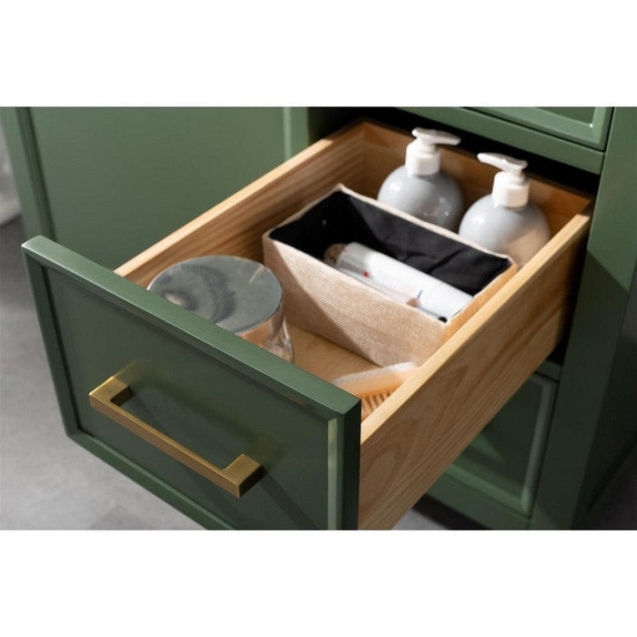 Legion Furniture WLF2136-VG 36 Inch Vogue Green Finish Sink Vanity Cabinet with Carrara White Top - Backyard Provider