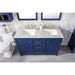 Legion Furniture WLF2154-B 54 Inch Blue Finish Double Sink Vanity Cabinet with Carrara White Top - Backyard Provider