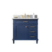 Legion Furniture WLF2236-B 36 Inch Blue Finish Sink Vanity Cabinet with Carrara White Top - Backyard Provider