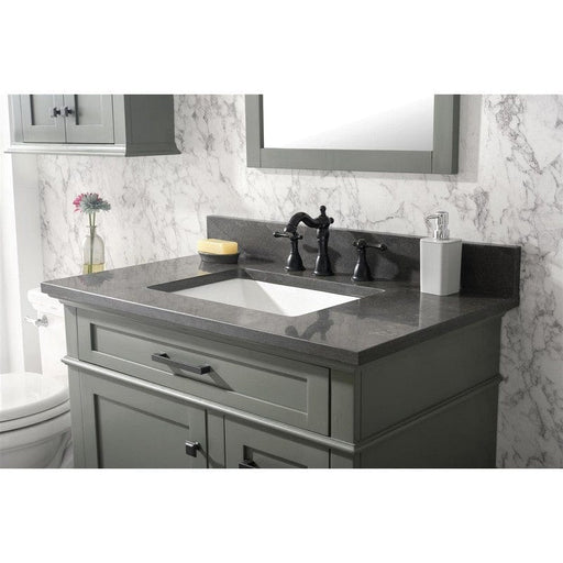 Legion Furniture WLF2236-PG 36 Inch Pewter Green Finish Sink Vanity Cabinet with Blue Lime Stone Top - Backyard Provider