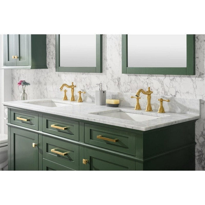 Legion Furniture WLF2260D-VG 60 Inch Vogue Green Finish Double Sink Vanity Cabinet with Carrara White Top - Backyard Provider