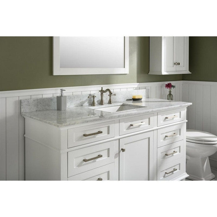 Legion Furniture WLF2260S-W 60 Inch White Finish Single Sink Vanity Cabinet with Carrara White Top - Backyard Provider