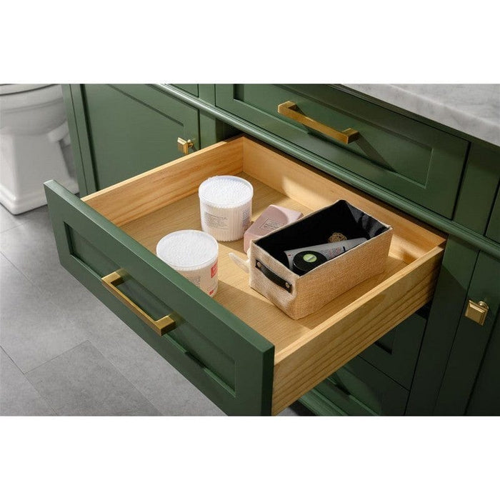 Legion Furniture WLF2272-VG 72 Inch Vogue Green Double Single Sink Vanity Cabinet with Carrara White Top - Backyard Provider