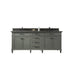 Legion Furniture WLF2280-PG 80 Inch Pewter Green Double Single Sink Vanity Cabinet with Blue Lime Stone Quartz Top - Backyard Provider