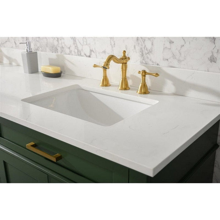 Legion Furniture WLF2280-VG 80 Inch Vogue Green Double Single Sink Vanity Cabinet with Carrara White Quartz Top - Backyard Provider