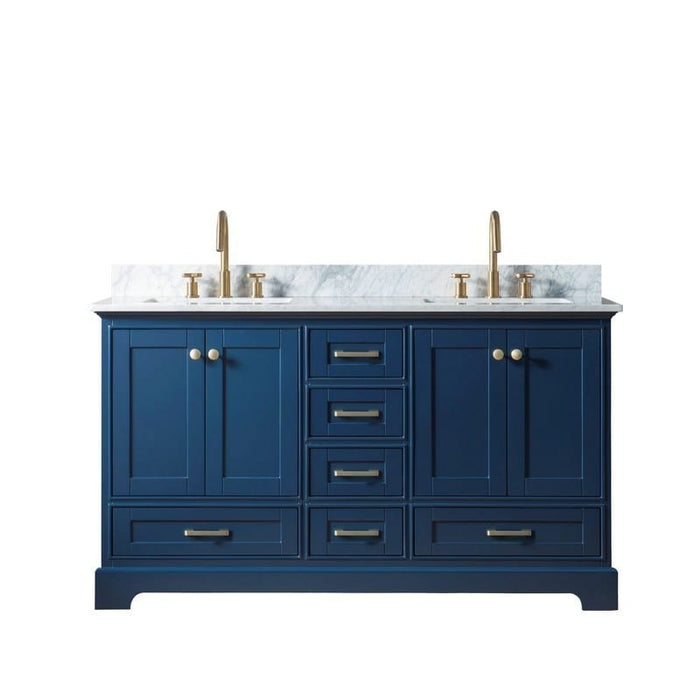 Legion Furniture WS3360-B 60 Inch Solid Wood Sink Vanity Without Faucet in Blue - Backyard Provider