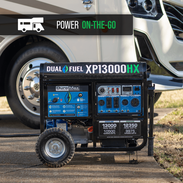 DuroMax 13,000 Watt Portable Dual Fuel Gas Propane CO Alert Generator - XP13000HX