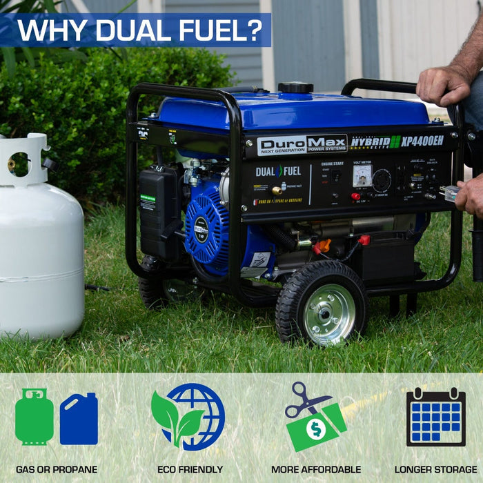 DuroMax 4,400 Watt Portable Dual Fuel Gas Propane Generator - XP4400EH