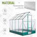 Outsunny 6' x 8' x 7' Walk-in Plant Polycarbonate Greenhouse - 845-421