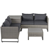 Outsunny 4 Piece Rattan Wicker Sofa Set - 860-131V01