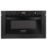 ZLINE Appliance Package - 36 in. Dual Fuel Range, Range Hood, Microwave, Dishwasher in Black Stainless Steel, 4KP-RABRBRH36-MWDW