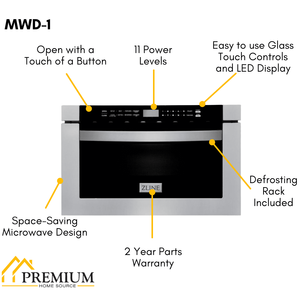 ZLINE Appliance Package - 36 in. Gas Range, Range Hood, Microwave Drawer, Dishwasher, 4KP-RGRH36-MWDW