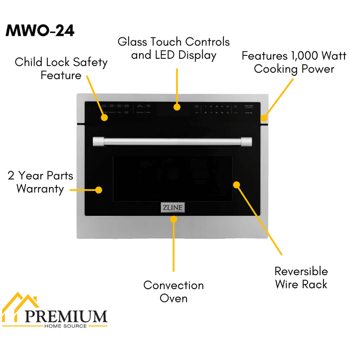 ZLINE Appliance Package - 36 in. Dual Fuel Range, Range Hood, Microwave Oven, Dishwasher, 4KP-RARH36-MODWV