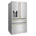 ZLINE 36 In. Autograph French Door Refrigerator with Water and Ice Dispenser in Fingerprint Resistant Stainless Steel with Gold Accents, RFMZ-W-36-G