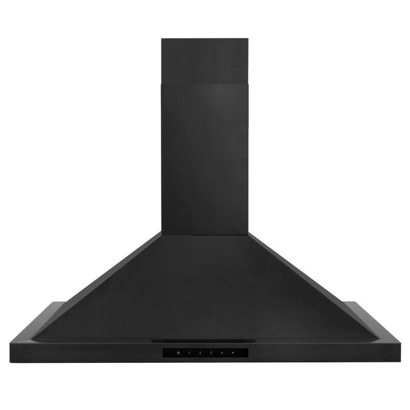 ZLINE 36 in. Dual Fuel Range, Range Hood Black Stainless Steel Appliance Package, 2KP-RABRH36