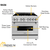 ZLINE Appliance Package - 36 in. Dual Fuel Range, Range Hood, Dishwasher, 3KP-RARH36-DW