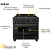 ZLINE Appliance Package - 36 in. Dual Fuel Range, Range Hood, Microwave, Dishwasher in Black Stainless Steel, 4KP-RABRBRH36-MWDW