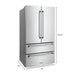 ZLINE Kitchen and Bath 36" Range, Range Hood, Microwave, Dishwasher & Refrigerator Appliance Package, 5KPR-RARH36-MWDWV