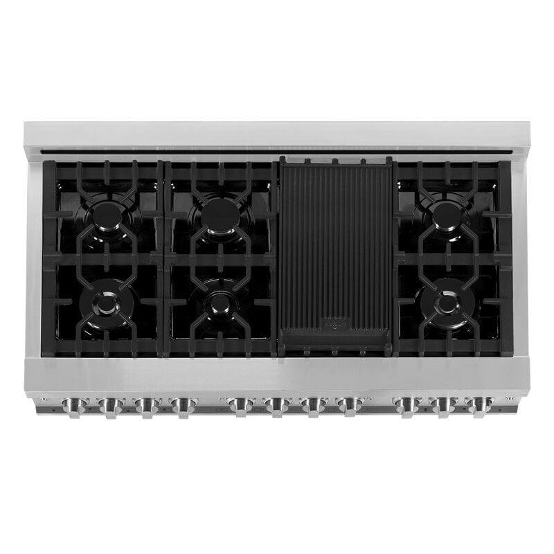 ZLINE Appliance Package - 48 in. Dual Fuel Range, Range Hood, Microwave Drawer, 3KP-RARH48-MW