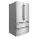 ZLINE Stainless Steel Refrigerator with Freestanding French Doors & Ice Maker - 36-Inch, 22.5 Cu. Ft., RFM-36
