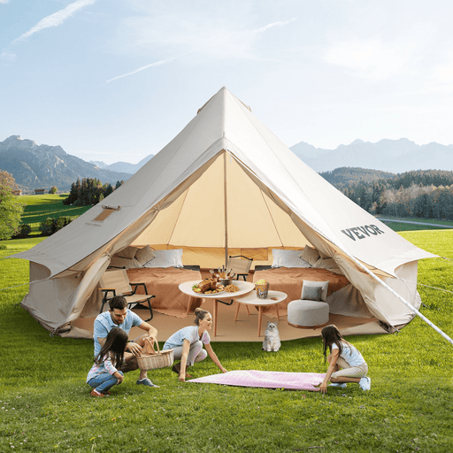 Vevor Bell Tent 16 ft/5m Yurt Cotton Canvas Waterproof With Stove Jack For 8-10 People 4 Seasons - Backyard Provider