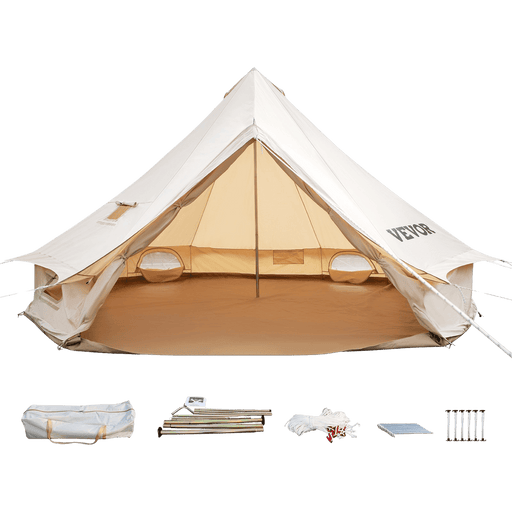 Vevor Bell Tent 19 ft/6m Yurt Cotton Canvas Waterproof With Stove Jack For 10-12 People 4 Seasons - Backyard Provider