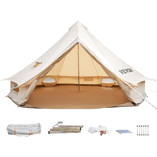 Vevor Bell Tent 23 ft/7m Yurt Cotton Canvas Waterproof With Stove Jack For 12 Or More People 4 Seasons - Backyard Provider