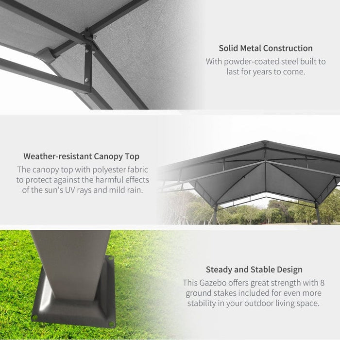 Outsunny 10' x 10' Soft Top Patio Gazebo Outdoor Canopy - 84C-113