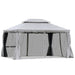 Outsunny 10' x 13' Patio Gazebo, 2-Tier Polyester Roof - 84C-101