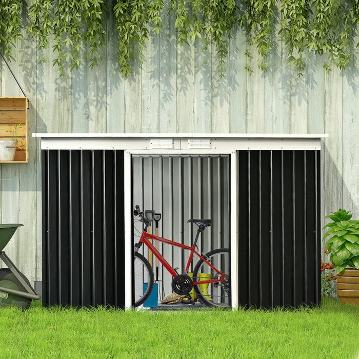 Outsunny 9' x 4.5' x 5.5' Outdoor Rust-Resistant Metal Garden Vented Storage Shed - 845-032CG