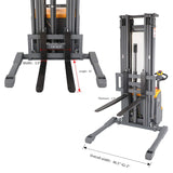 Apollolift Powered Forklift Full Electric Walkie Stacker 3300 lbs Cap. 177"Lifting A-3029 - Backyard Provider