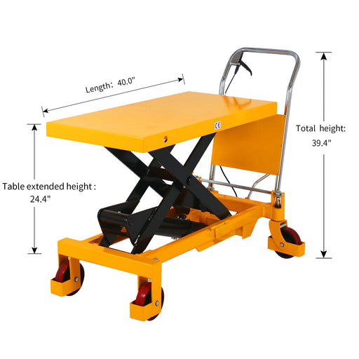 Apollolift Single Scissor Lift Table 2200lbs. 39.4" lifting height - A-2014 - Backyard Provider