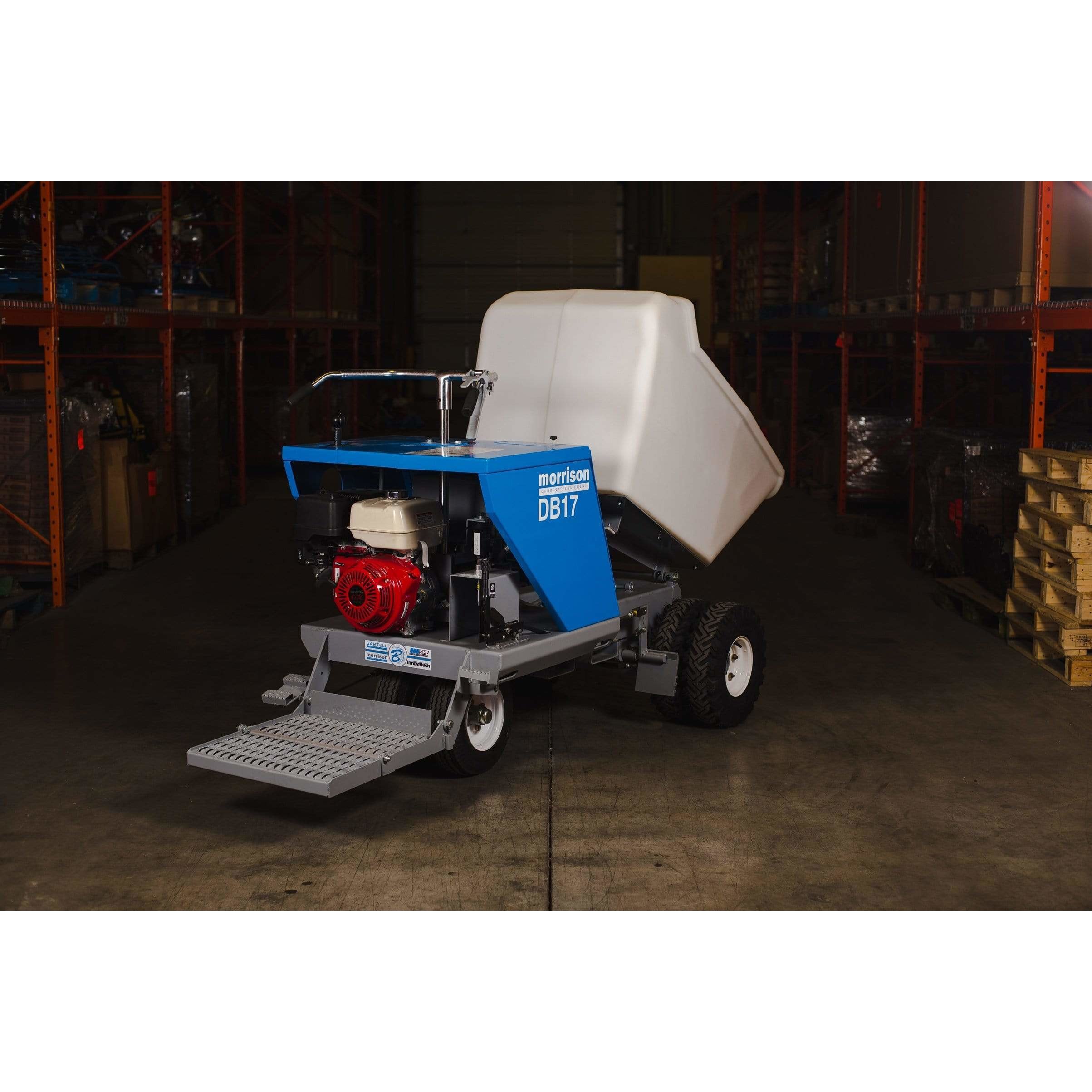 Bartell Morrison Concrete Power Buggy, 17 Cu Feet, 2500lb Load, Poly/Steel Bucket - DB17 - Backyard Provider