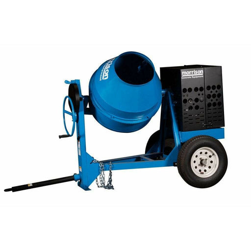 Bartell Morrison Gas Powered Concrete Mixer, Cement, 7.5cu.Ft., Gx160 With Pintle Hitch Steel Drum - MC75SH160 - Backyard Provider