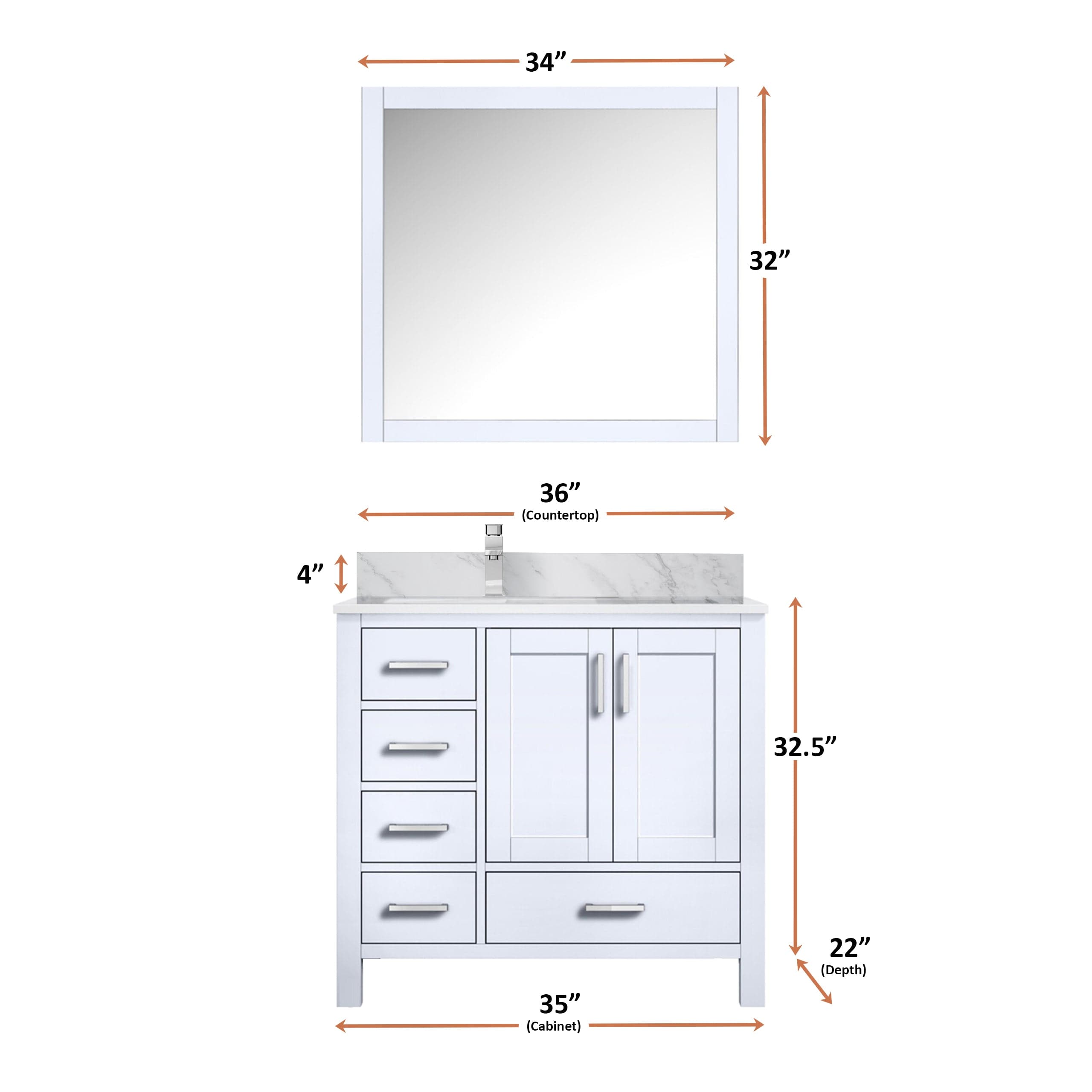 Jacques 36" x 22" Left Offset Bath Vanity - Backyard Provider