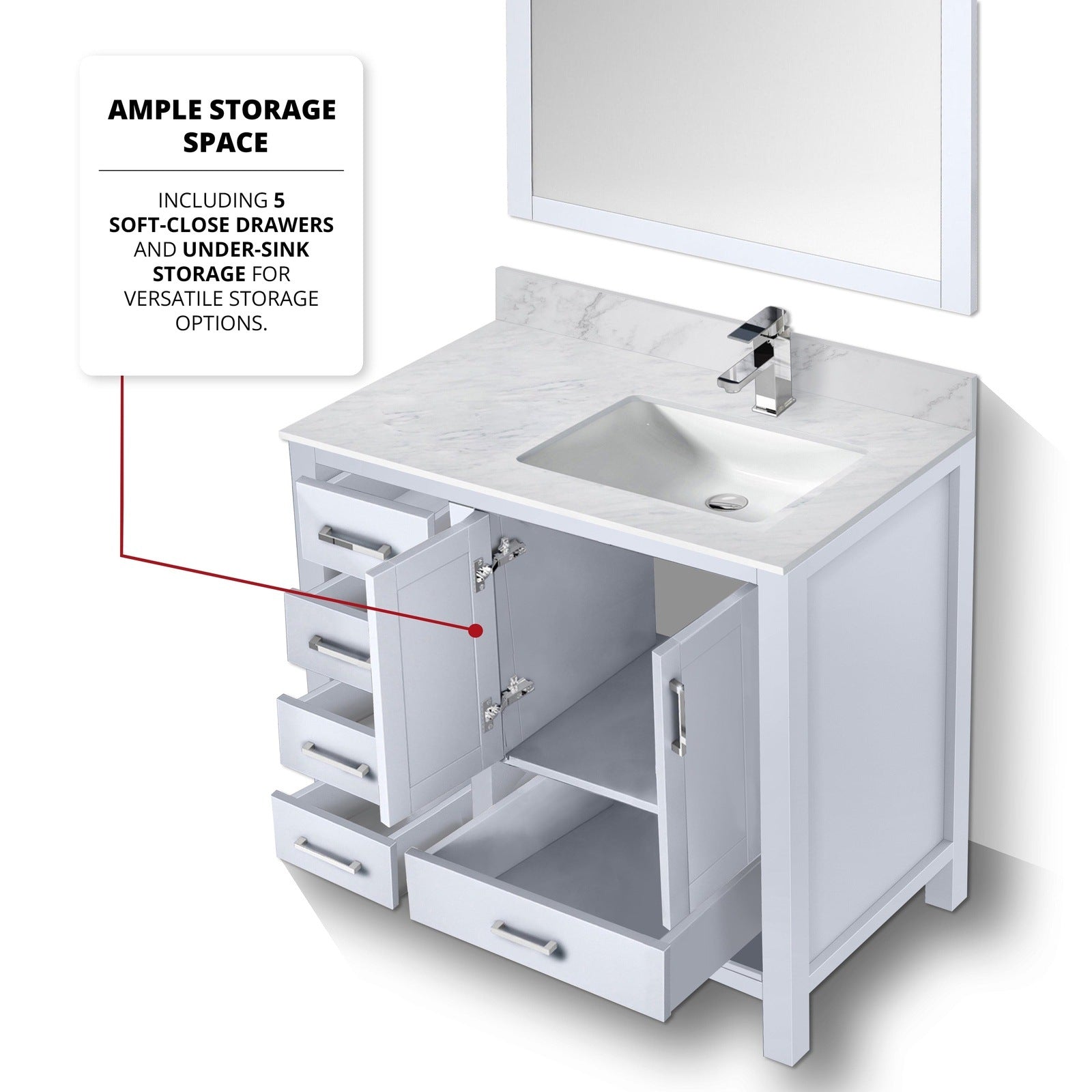 Jacques 36" x 22" Right Offset Bath Vanity - Backyard Provider