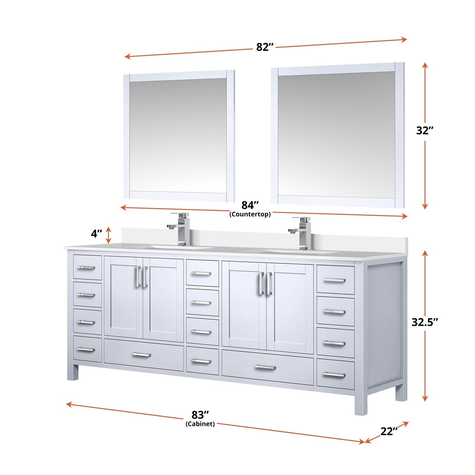 Jacques 84" x 22" Double Bath Vanity - Backyard Provider