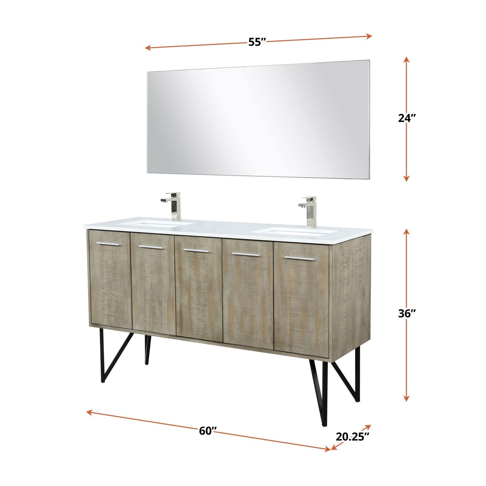 Lancy  60" Double Bathroom Vanity - Backyard Provider