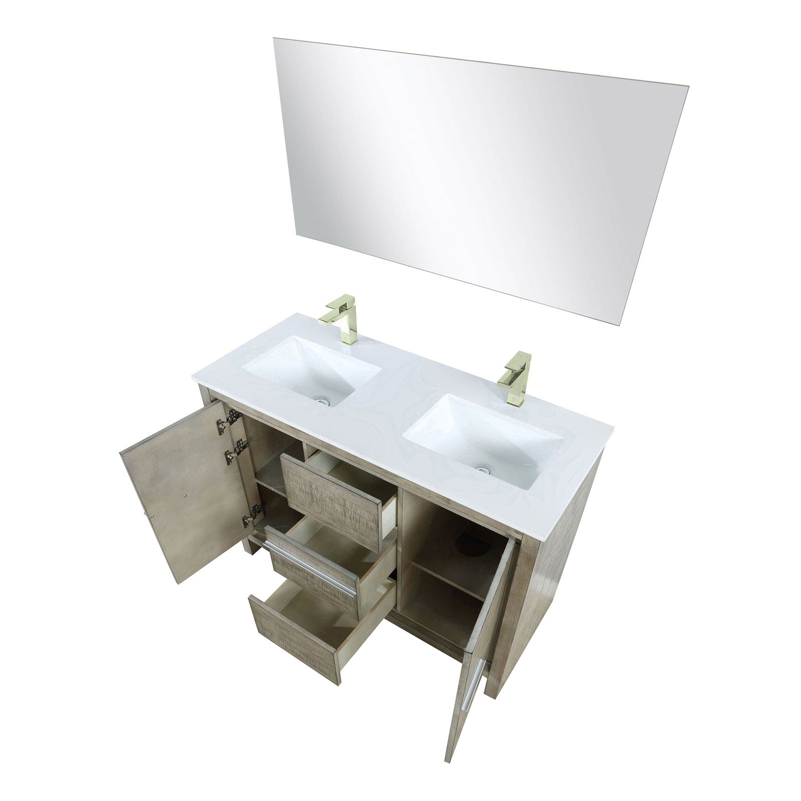 Lafarre 48" Rustic Acacia Double Bathroom Vanity - Backyard Provider