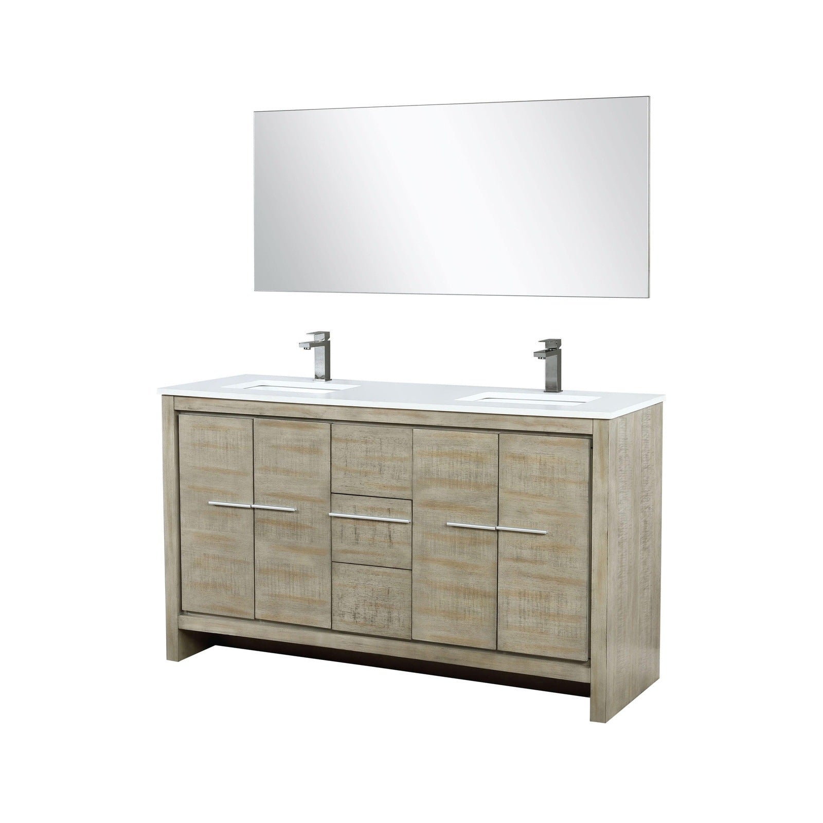 Lafarre 60" Rustic Acacia Double Bathroom Vanity - Backyard Provider