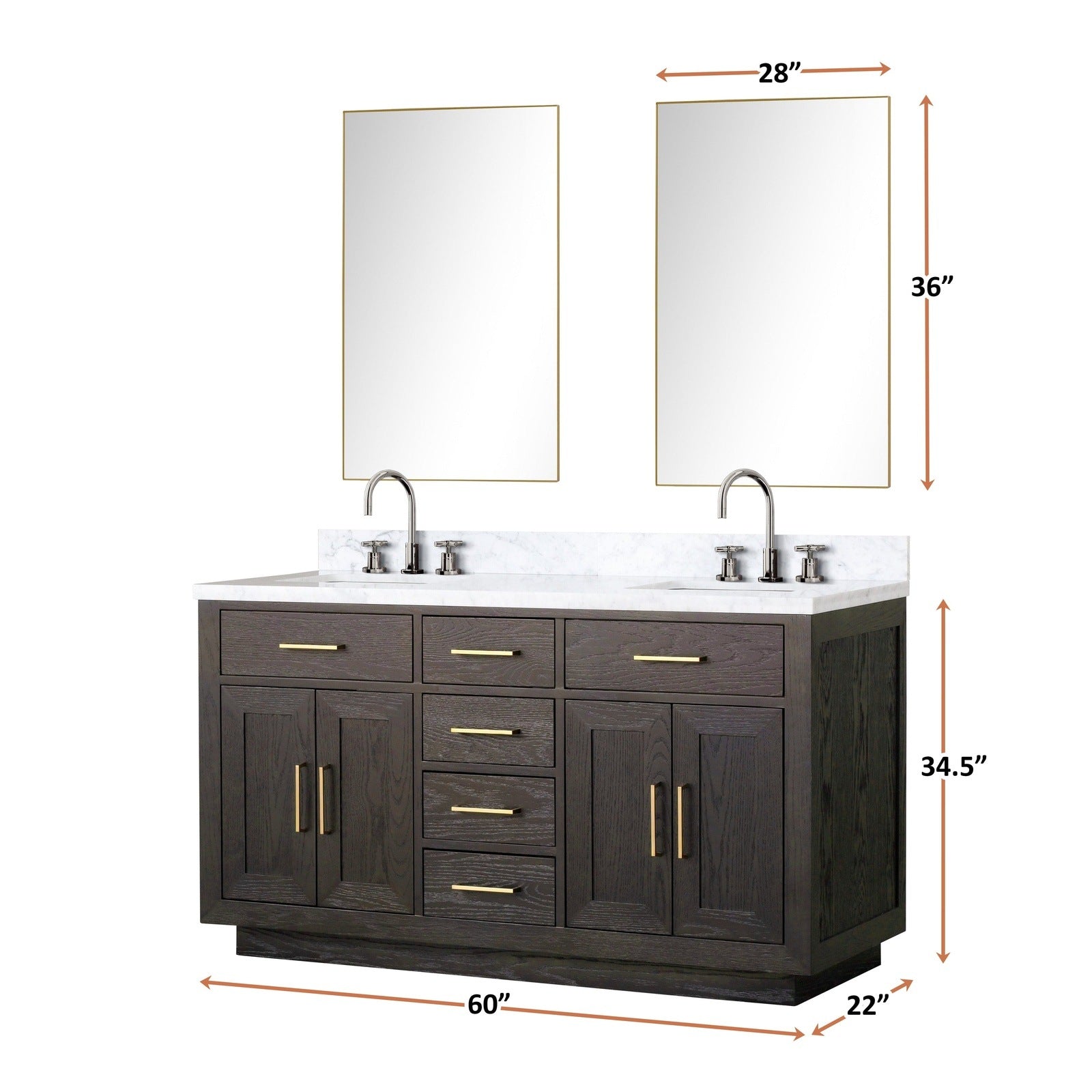 Abbey 60" x 22" Double Bath Vanity - Backyard Provider