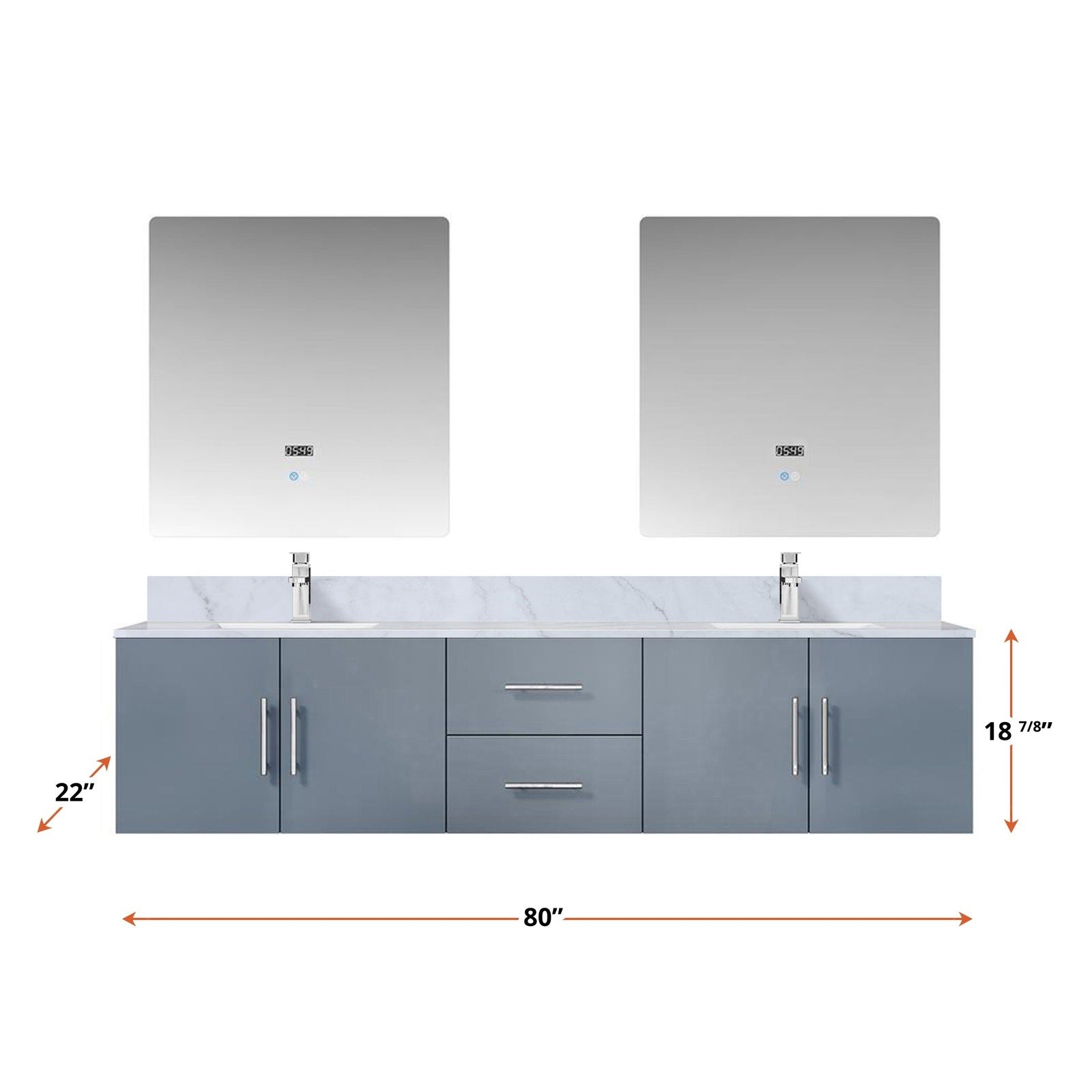 Geneva  80" x 22" Double Bath Vanity - Backyard Provider