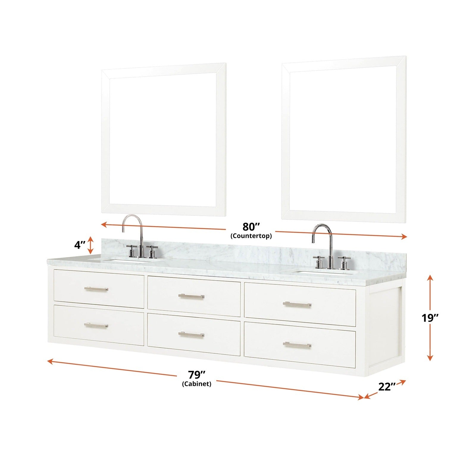 Castor 80" x 22" Double Bath Vanity - Backyard Provider