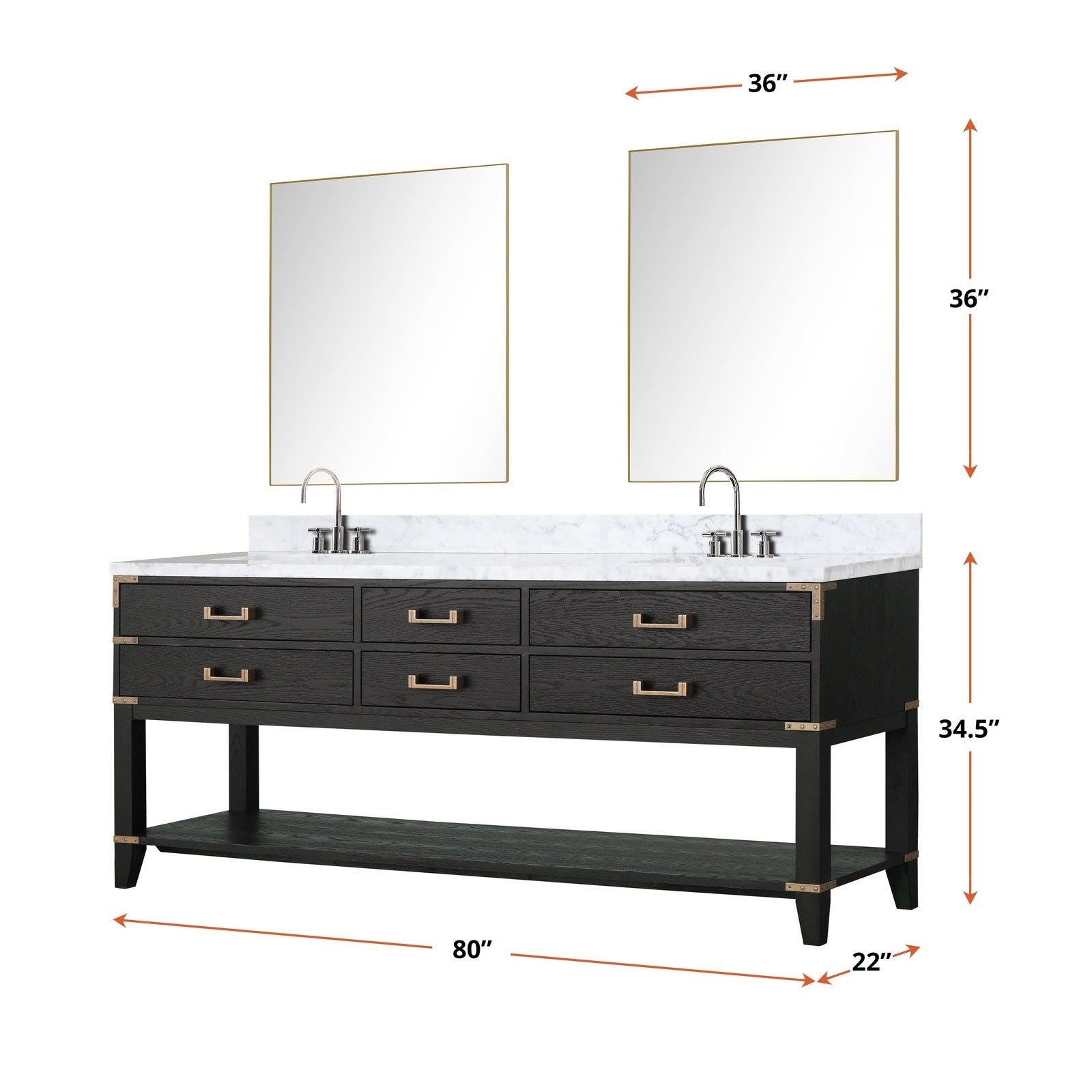 Norwalk 80" x 22" Double Bath Vanity - Backyard Provider